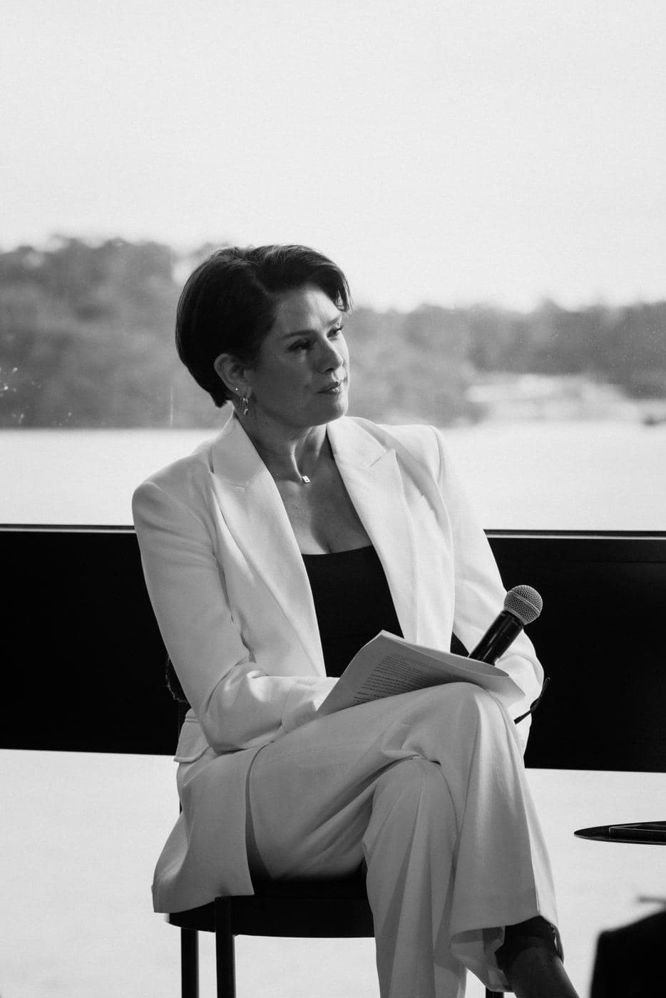 Gill Whelan, CEO of GILL WHELAN Projects, moderating a panel
